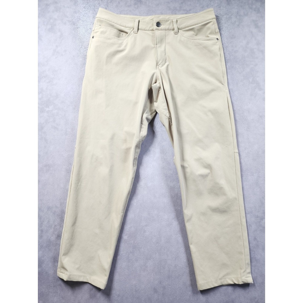 Lululemon Warpstreme ABC Pant Straightleg Slim Athleisure Khaki Mens 31 Beige